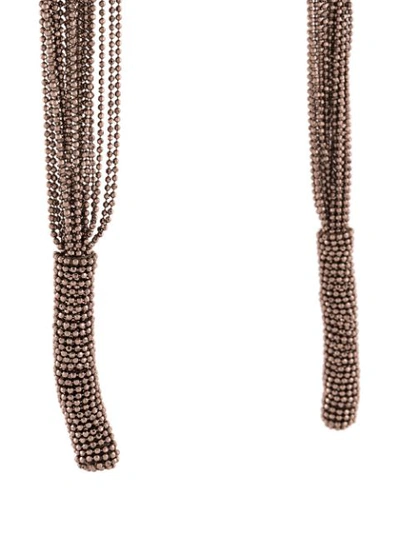Shop Brunello Cucinelli Beaded Necklace In Gold
