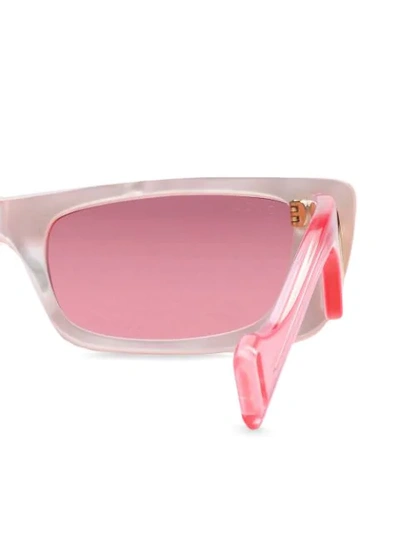 GUCCI EYEWEAR 长方形框太阳眼镜 - 粉色
