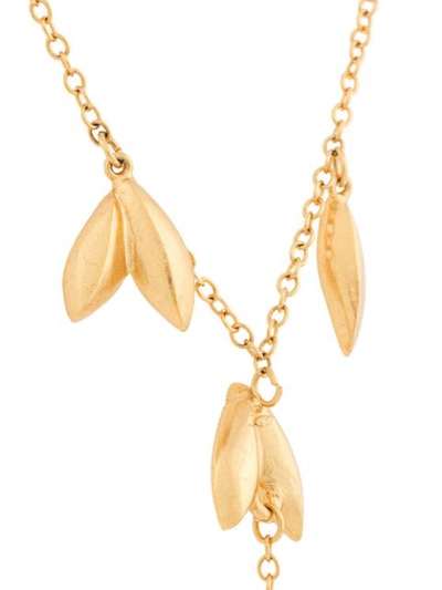Shop Oscar De La Renta Leaf Necklace In Gold