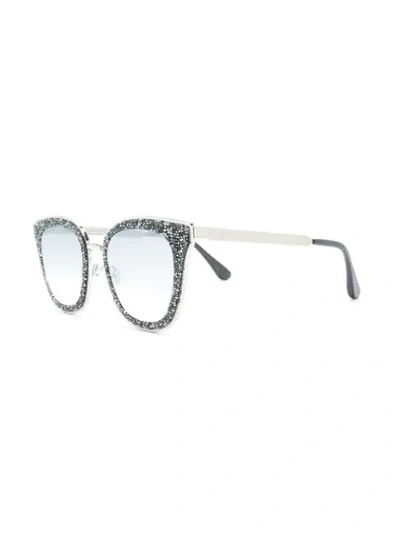 Shop Jimmy Choo Lizzy 63 Crystal Embellished Sunglasses In Metallic