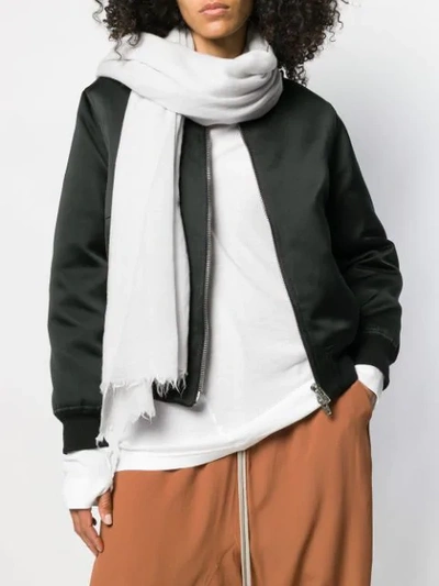 Shop Rick Owens Knitted Scarf In Grey