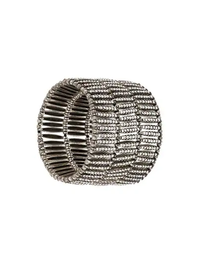 Shop Philippe Audibert Elasticated Embellished Bracelet In Metallic