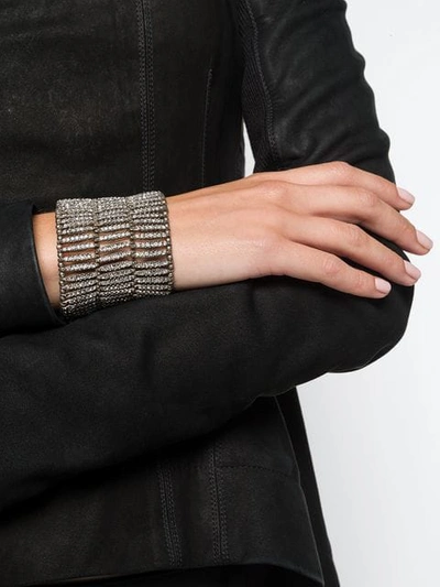 Shop Philippe Audibert Elasticated Embellished Bracelet In Metallic