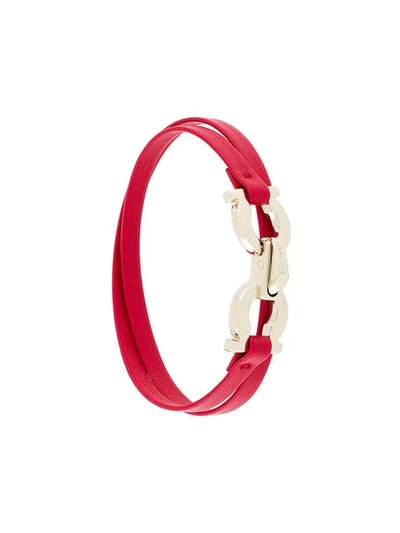 Shop Ferragamo Gancio Bracelet In Red