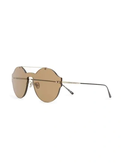 Shop Bottega Veneta Round Sunglasses In Brown