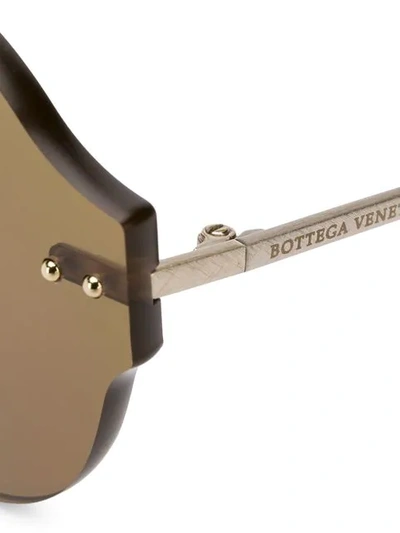 Shop Bottega Veneta Round Sunglasses In Brown