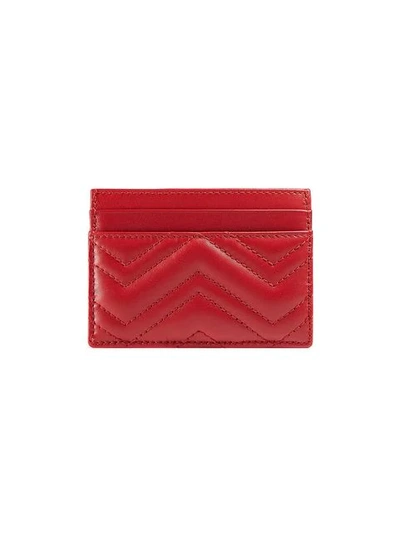 Shop Gucci Gg Marmont Card Case - Red