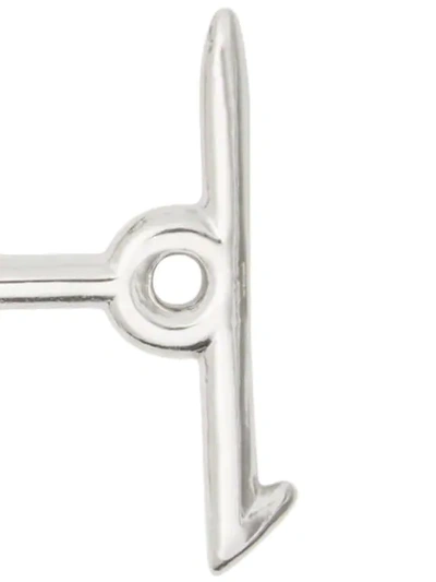 Shop Burberry Kilt Pin ‘h' Alphabet Charm In Silver