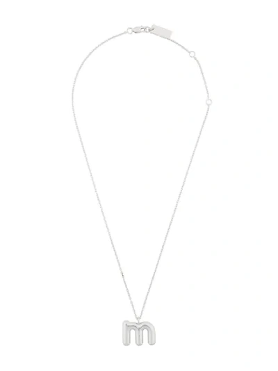 Shop Marc Jacobs Bubble M Pendant In Silver