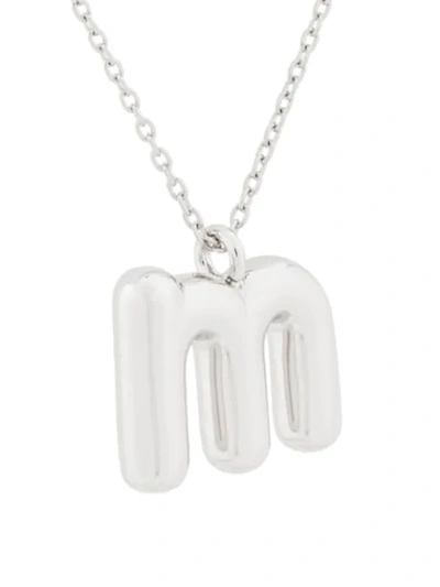 Shop Marc Jacobs Bubble M Pendant In Silver