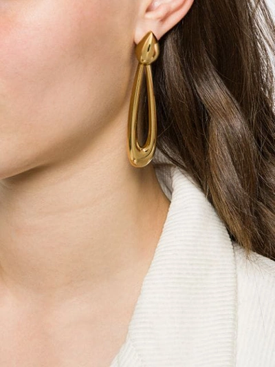 Pre-owned Givenchy 1980s Hoop Drop Earrings In Gold