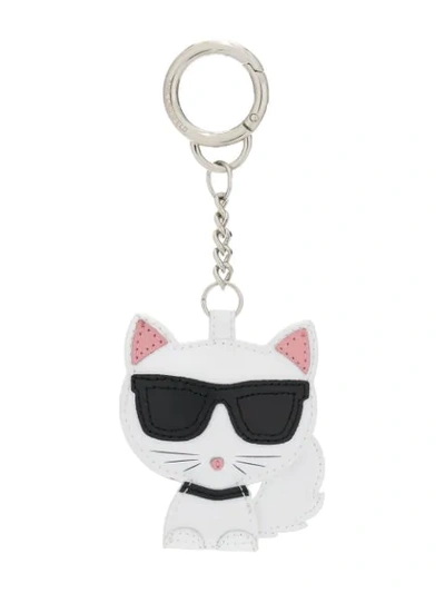 Shop Karl Lagerfeld Choupette Cat Keychain In White