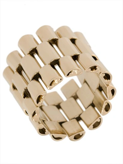 Shop Krizia Wide Chain Ring - Metallic