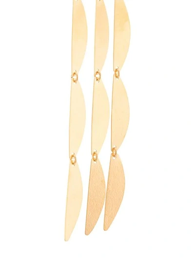 Shop Annie Costello Brown Mini Rain Earrings In Gold