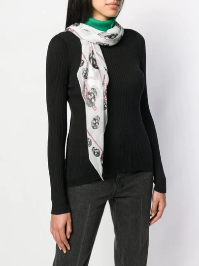 Shop Alexander Mcqueen Skull Print Scarf In 9260