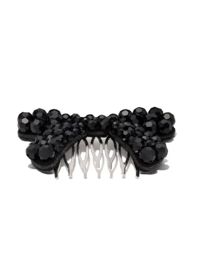 Shop Simone Rocha Small Bow Hair Clip In Black