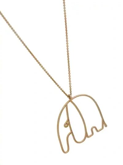 Shop Malaika Raiss Gold Plated Elephant Necklace - Metallic