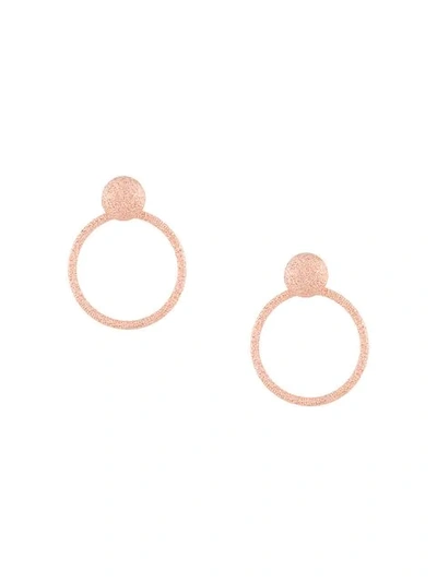 Shop Carolina Bucci Florentine Finish Small Round Door Knocker Earrings In Pink