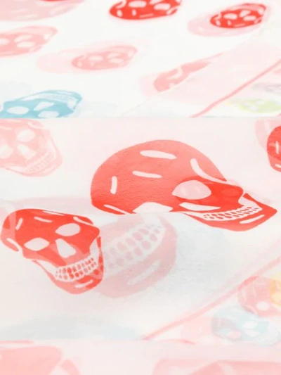 Shop Alexander Mcqueen Skull Print Silk Scarf In White