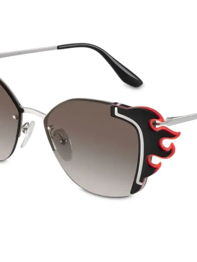 Shop Prada Ornate Sunglasses In Black