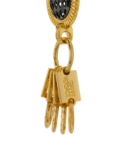 Pre-owned Versace Logo-engraved Key Ring In Gold