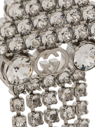 Shop Gucci Ohrring Mit Kristallen - Silber In Silver