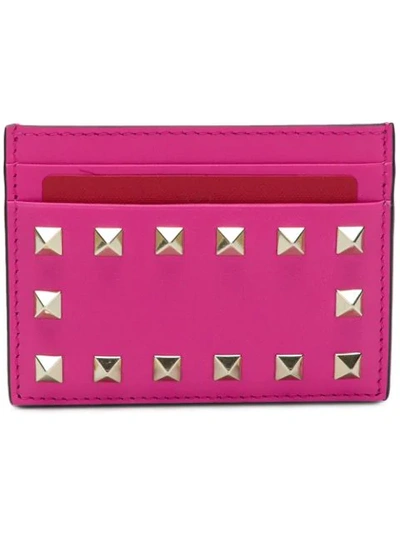 Shop Valentino Garavani Rockstud Cardholder - Pink