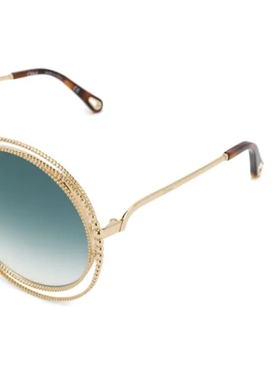 Shop Chloé Carlina Chain Sunglasses In Brown