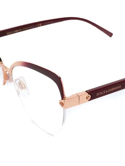 Shop Dolce & Gabbana Cat Eye Glasses In Red