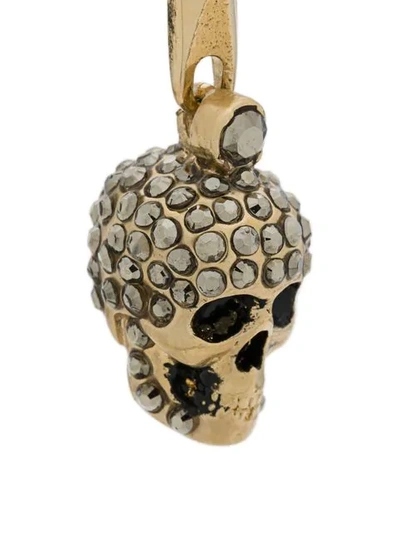 Shop Alexander Mcqueen Skull Drop Earring In Gold