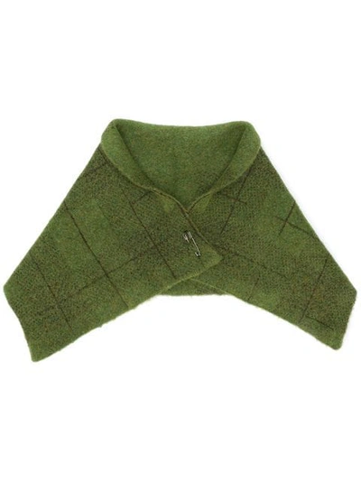 Shop Boboutic Checked Scarf In Green