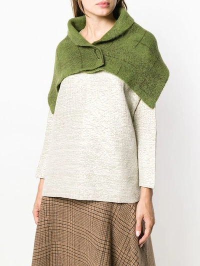 Shop Boboutic Checked Scarf In Green