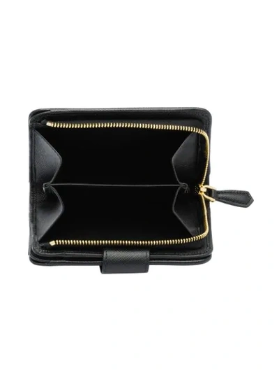 Shop Prada Small Saffiano Wallet In Black