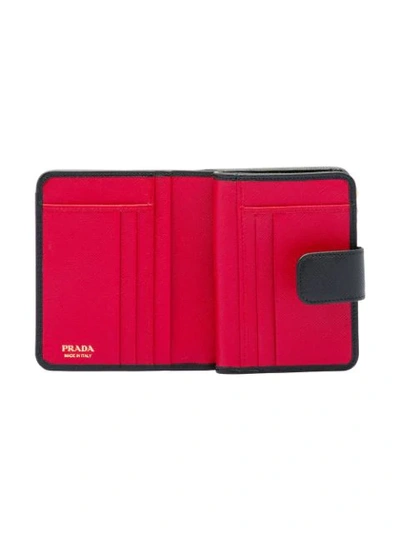 Shop Prada Small Saffiano Wallet In Black