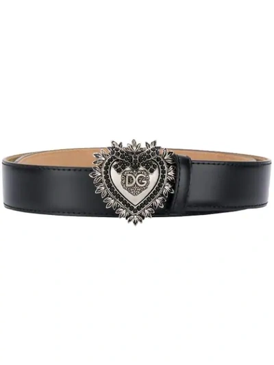 Shop Dolce & Gabbana Sacred Heart Belt In Black