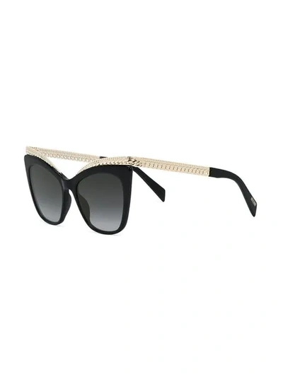 Shop Moschino Eyewear Cat Eye Sunglasses In Black