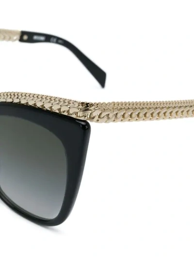 Shop Moschino Eyewear Cat Eye Sunglasses In Black