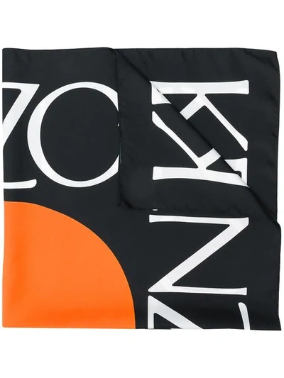 Shop Kenzo Logo Scarf In Black