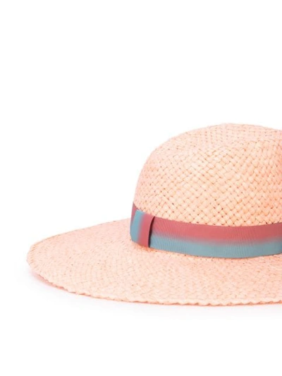 Shop Maison Michel Ribbon-embellished Sun Hat In Pink