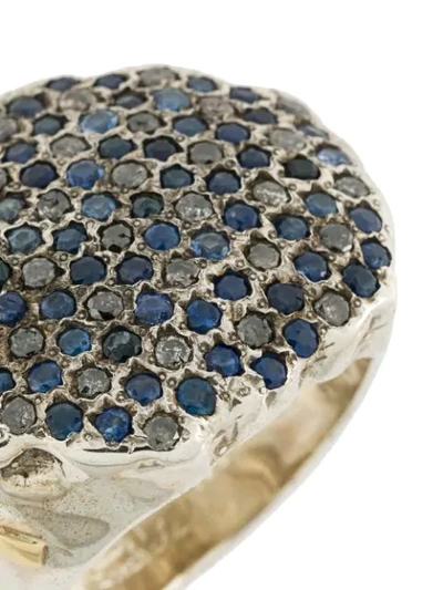 Shop Rosa Maria Pave Diamond And Sapphire Ring In Metallic