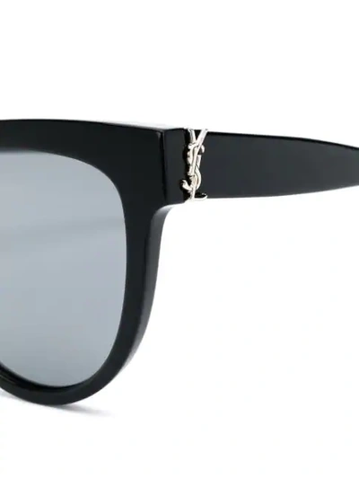 Shop Saint Laurent Square Framed Sunglasses In Black