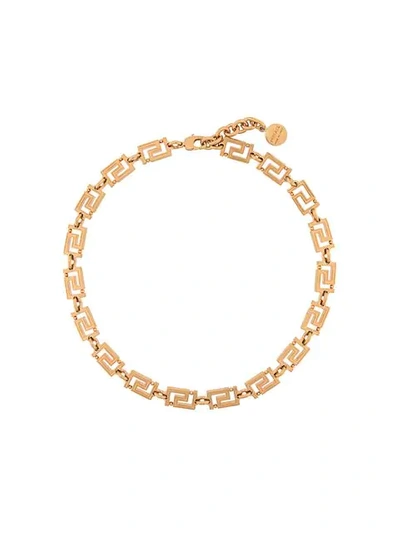 Shop Versace Grecamania Necklace In Gold