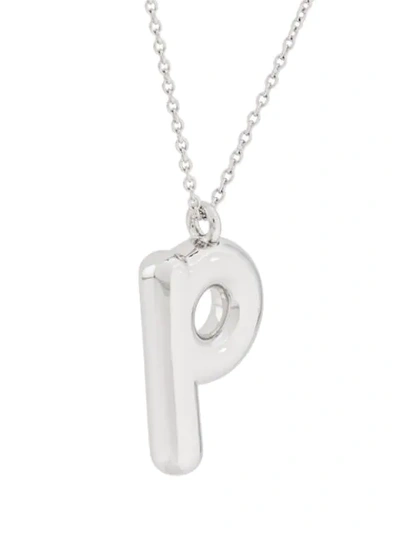Shop Marc Jacobs Bubbly P Pendant In Silver