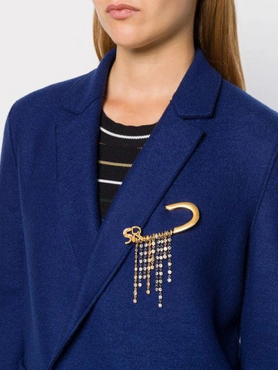 Shop Sonia Rykiel Large Embellished Pin Brooch In Metallic