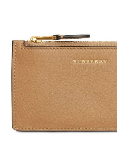 Shop Burberry Two-tone Leather Card Case In Neutrals