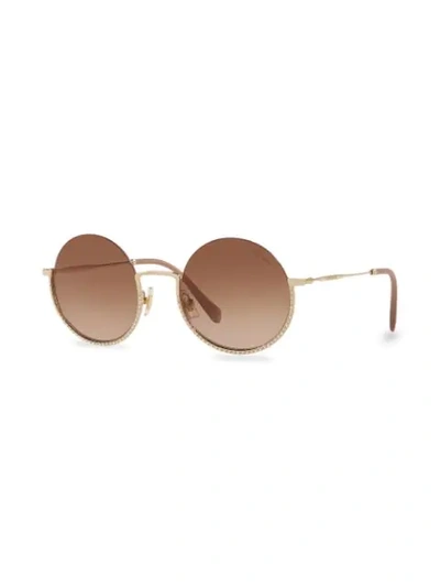 Shop Miu Miu Société Sunglasses In Brown