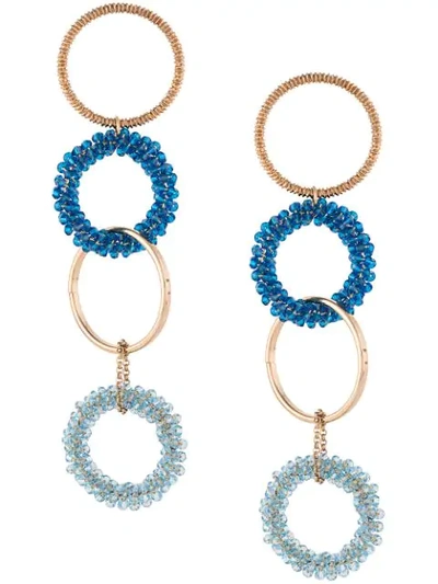 Shop Jacquemus Interlaced Hoops Drop Earrings In Gold