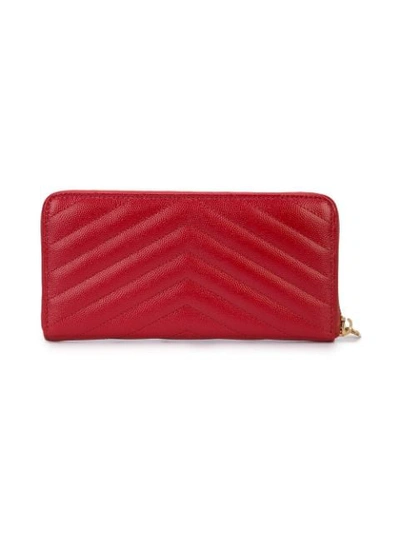 Saint Laurent Monogram Zip In Red