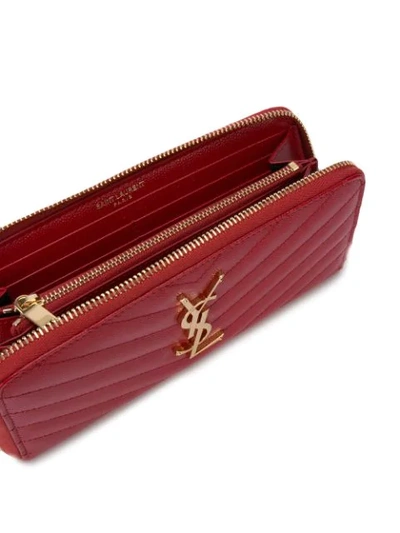 Saint Laurent Monogram Zip In Red