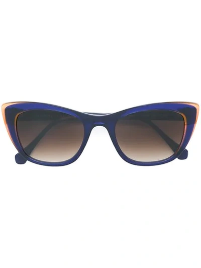 Shop Face À Face Cat-eye Shaped Sunglasses In Blue